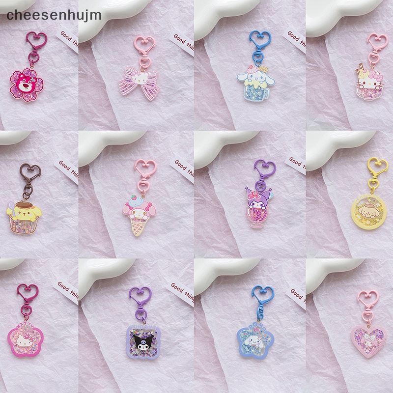 SANRIO Móc Khóa Hình Cinnamoroll Đính Kim Sa Phát Sáng Dễ Thương