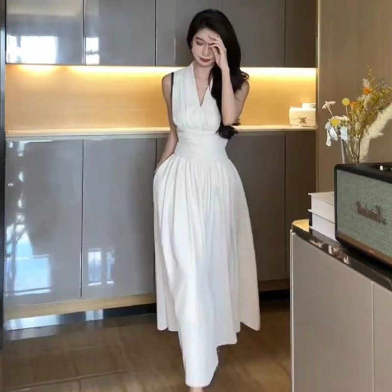 Đầm Dài Màu Trắng Thời Trang Mùa Hè Cho Nữ