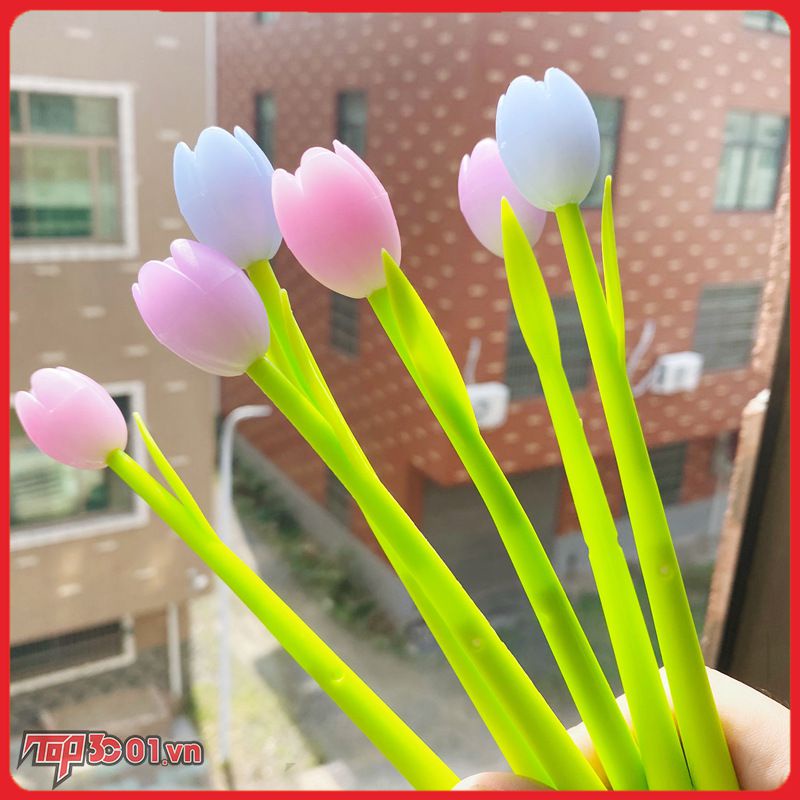 Tulip Đổi Màu Full Dẻo Silicone 0.38Mm Bút Gel Đen Loại Mực Bút Học Sinh Viết Bút Đen Bút Văn Phòng Quà Tặng-top3C01