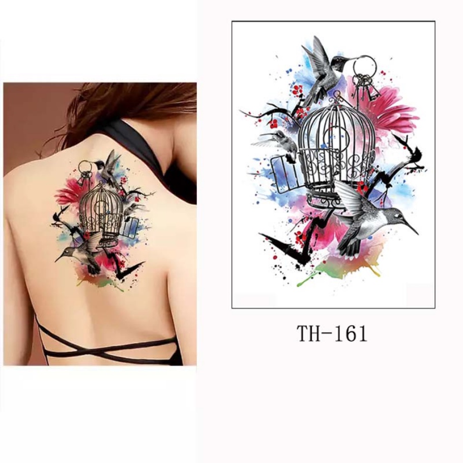 Hình Xăm Dán Tạm Thời Hình Đại Bàng / Sư Tử / Hổ / Gấu Rừng Chống Thấm Nước Trang Trí Nghệ Thuật Cơ Thể Nam
