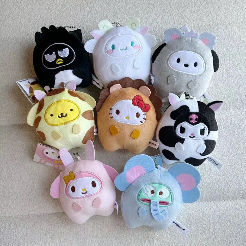 SANRIO Móc Khóa Hình Thú Nhồi Bông Kuromi My Melody Cinnamoroll Hello Kitty Đáng Yêu