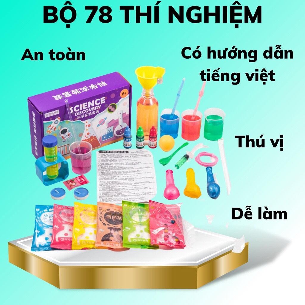 Bộ Thí Nghiệm Vật Lý Hóa Học An Toàn Cho Trẻ Hộp Các Gói Thử Phản Ứng Đơn Giản An Có Kèm Hướng Dẫn