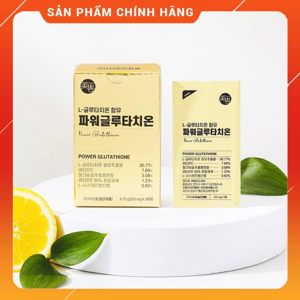 Film Ngậm Mờ Thâm, Trắng Da Power Glutathione L-Glutathione Hàn Quốc, Hộp Vàng 30 Miếng
