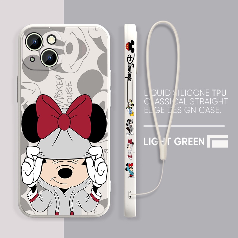 Disney mickey minnie mouse for apple iphone x xs xr max 7 8 se2 se3 plus 8plus 7plus liquid left rope phone case capa cover