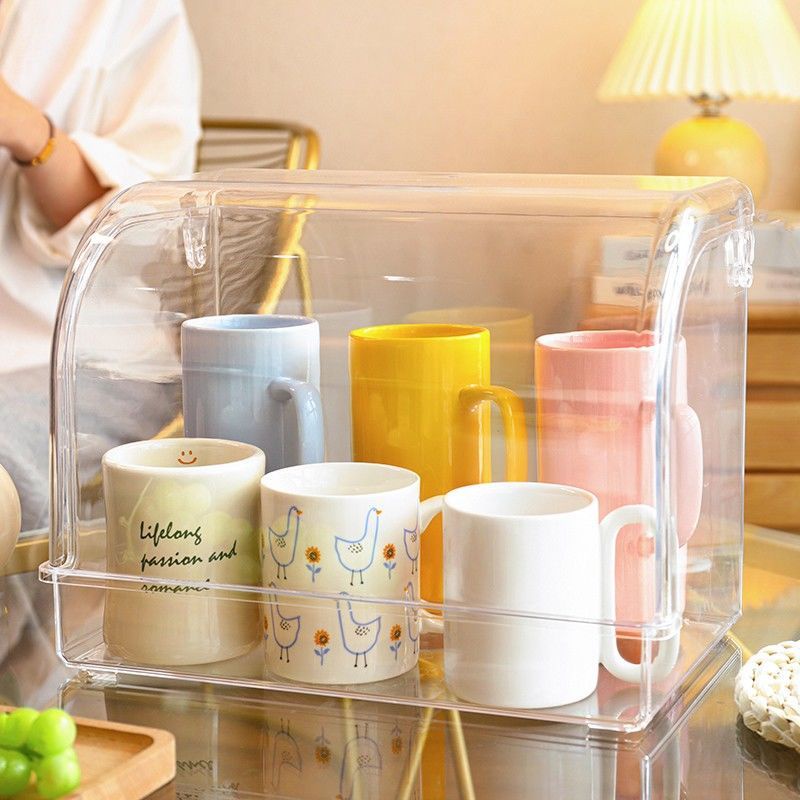 Giá Để Đồ Cốc Acrylic Chống Bụi Cốc Nước Để Bàn Máy Tính Để Bàn Cốc Dùng Một Lần Cốc Tidy-up EJNV
