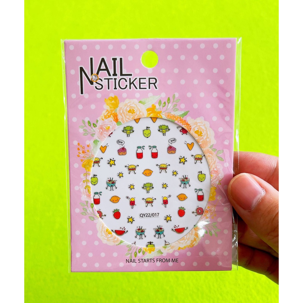 Miếng Dán Trang Trí Móng Tay Họa Tiết Hoạt Hình 3D Chống Thấm Nước TZ055