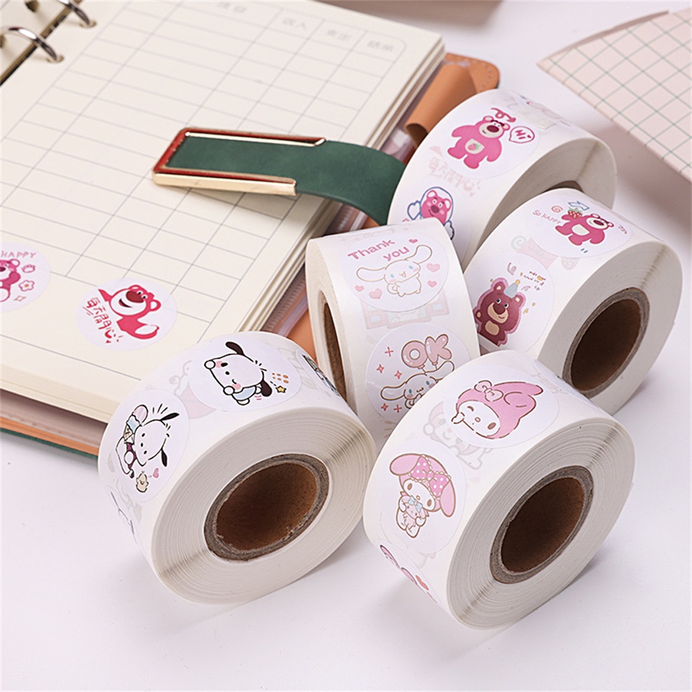 ⚡CÒN HÀNG⚡ 500 Cái/cuộn Hình Dán Sanrio Melody Pochacco Phần Thưởng Cho Trẻ Em Hình Dán Nhật Ký điện Thoại Hình Dán Thẩm Mỹ Phụ Kiện Làm Bằng Tay Trang Trí Lables