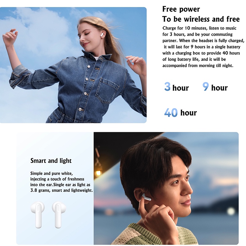 Tai Nghe Nhét Tai Không Dây Bluetooth 5.3 Chống Ồn Chất Lượng Cao Cho Huawei FreeBuds SE 2