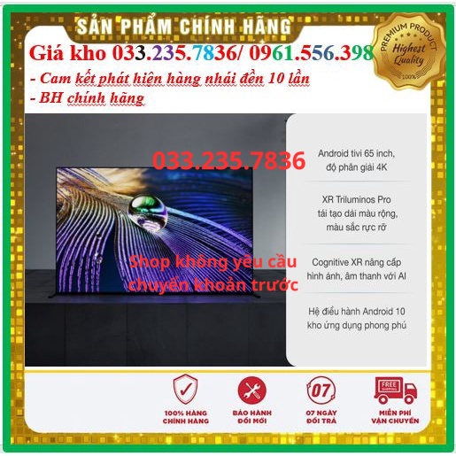 [NEW] Android Tivi OLED Sony XR-65A90J 4K 65 inch - 65A90J - Mới 100%- Mới 100%