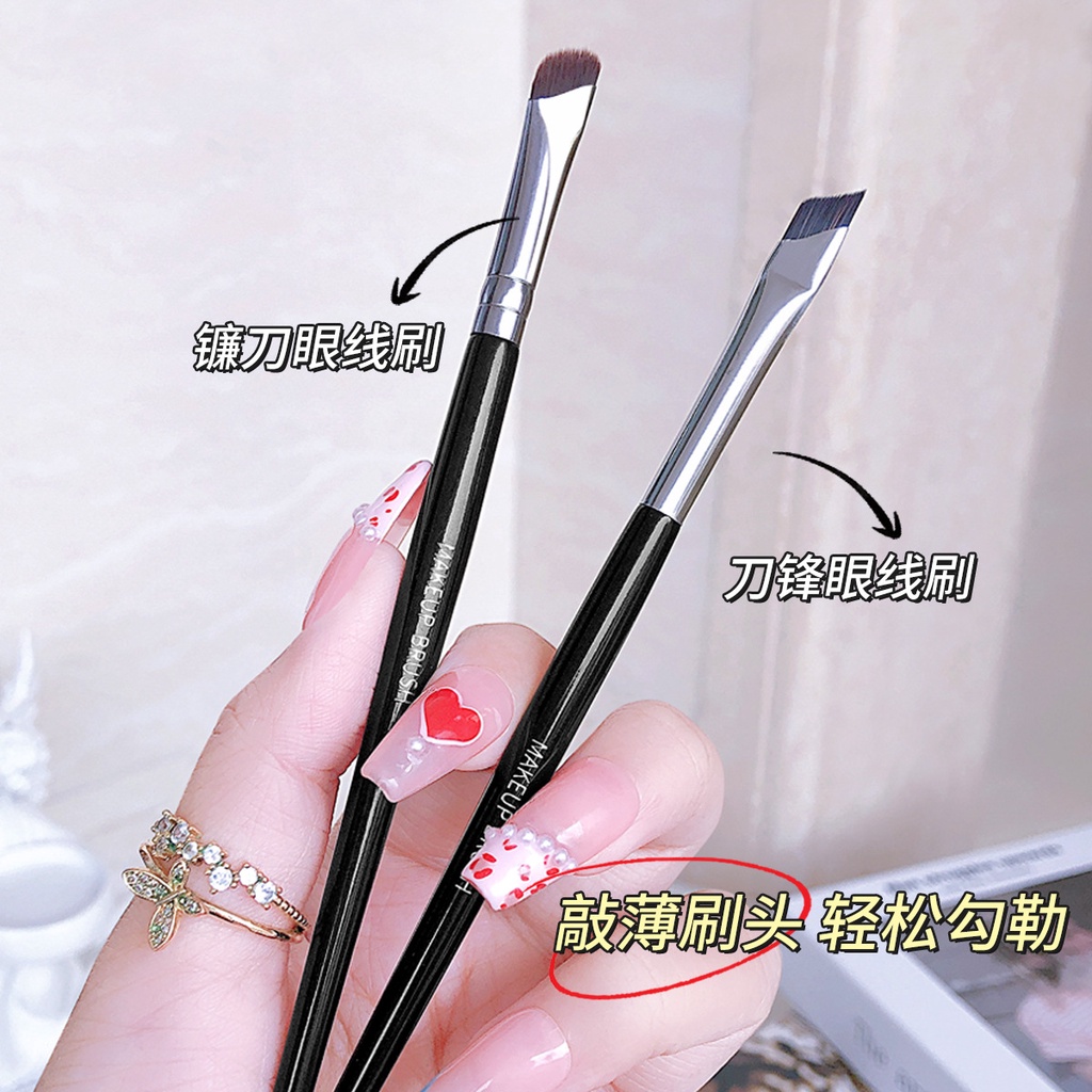 Jonbos sickle eyeliner brush flat bevel blade eyeliner brush lying silkworm brush eyebrow brush cọ trang điểm mắt cọ trang điểm cầm tay