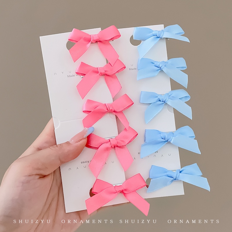 Mùa hè dễ thương ruy băng nơ tóc mái bộ kẹp tóc cô gái thời trang cho người lớn bộ