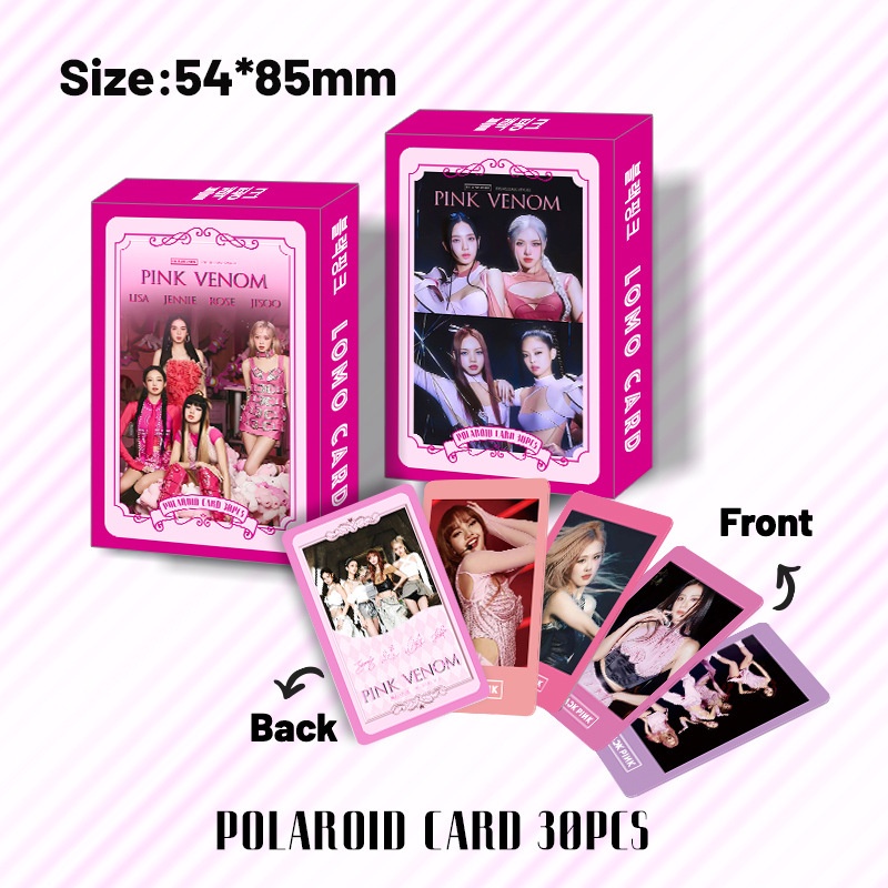 30 Cái / hộp BP Tinh Tế Lomo Crad BPTG HỒNG VENOM Album Photocards Jennie Lisa Rose Jisoo BP Bưu Thiếp Kpop