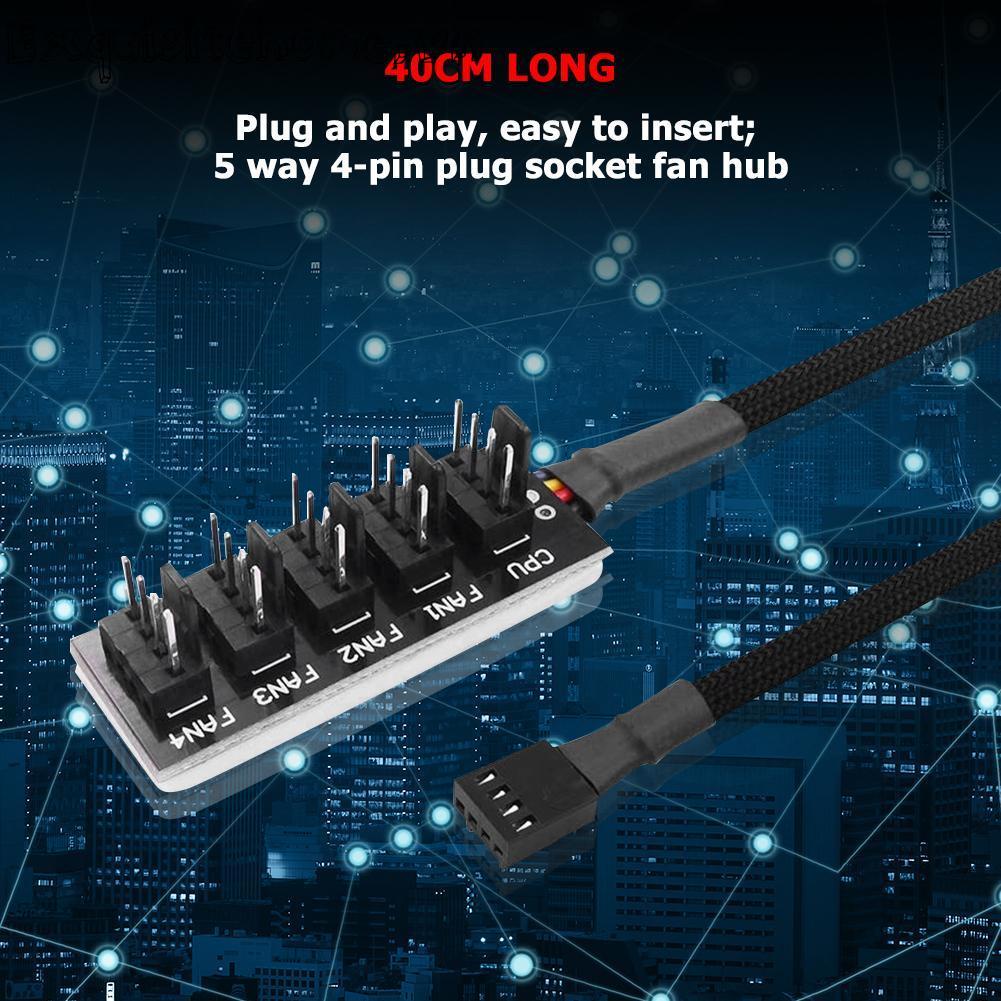 1 đến 5 quạt làm mát cpu pwm 4-pin quạt làm mát vỏ máy tính quạt làm mát trung tâm cáp nguồn có tay
