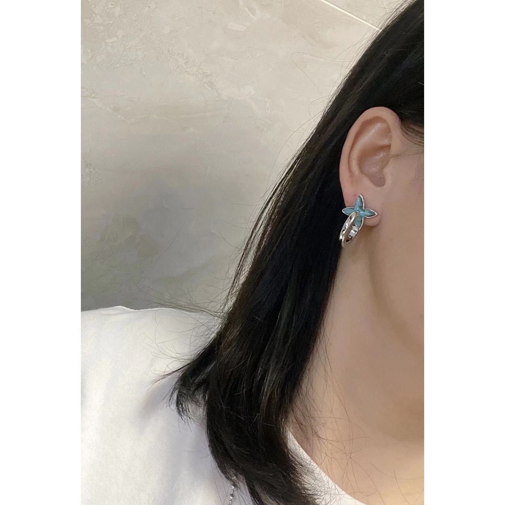 Lv Bông Tai Thép Titan Hình logo Chữ Thời Trang Cho Nữ