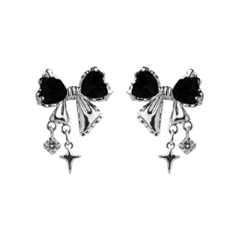 Khuyên Tai Nơ Đính Đá zircon Thời Trang Dự Tiệc