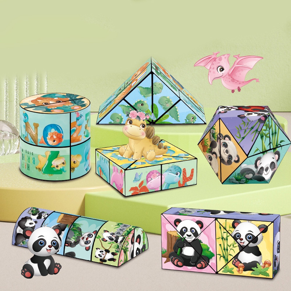 Panda 3d variety rubik's cube decompression toy toy geometry infinite rubik's cube intelligence đồ chơi giáo dục cho trẻ em