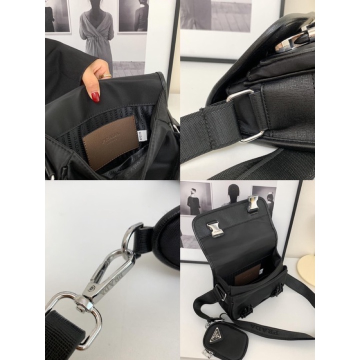 9099prada túi đeo chéo thanh lịch giản dị retro sang trọng in chữ phụ nữ túi đeo dưới cánh tay
Túi vuông nhỏ m