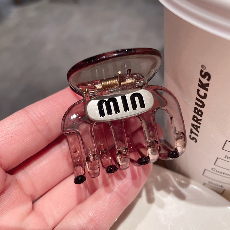 Kẹp Tóc Đuôi Ngựa Hình Vuông Màu Đen / Bạc Cao Cấp Thời Trang 2023