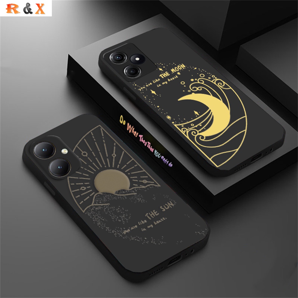 Vỏ samsung a24 a14 a03s a04e a04s m23 a13 a03 a23 a10s a20s a20 a52 a73 a53 a51 a71 a21s a32 4g a22 4g m32 mặt trăng vàng đơn giản mặt trời cạnh thẳng vỏ cặp mềm r&x