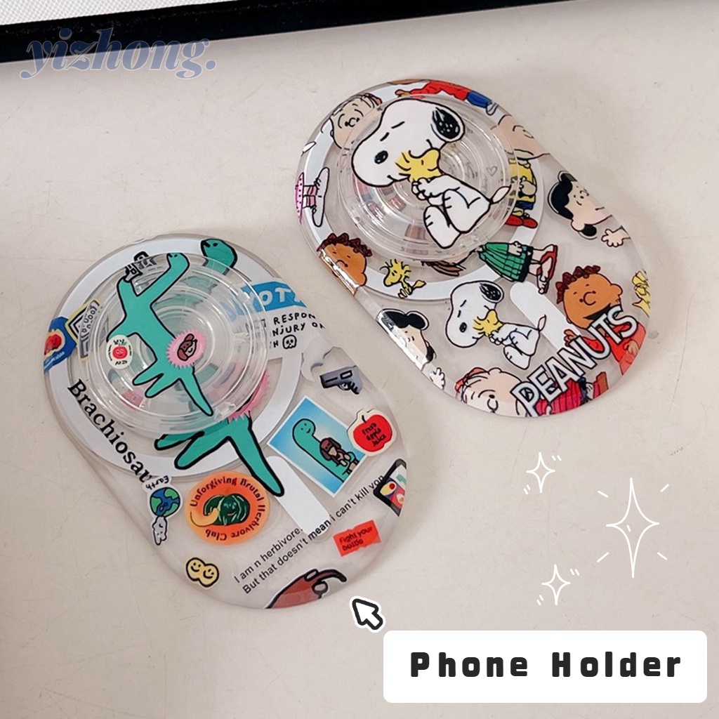 Giá đỡ điện thoại kickstand cartoon snoopy family dinosaur pattern creative magnetic attraction stand for naked mobile phone magsafe case tablet cellphone foldable anti-drop pc bracket