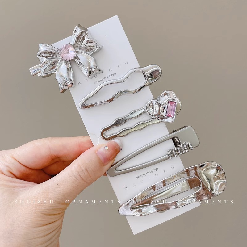 Y2k star hairpin thời trang cao cấp nước kim cương cao cấp bộ kẹp tóc kim loại cao cấp