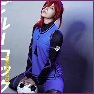 Yt1 blue lock cosplay trang phục bóng đá jersey Áo liền quần vest phù hợp với isagi yoichi đội v quần áo thể thao isagi yoichi đàn ông hallw