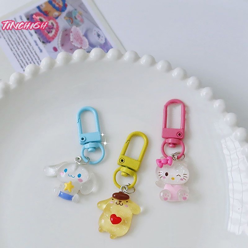 Sanrio anime my melody bag keychain cartoon cinnamonroll cute car keyring phụ kiện trang trí mặt dây chuyền di động