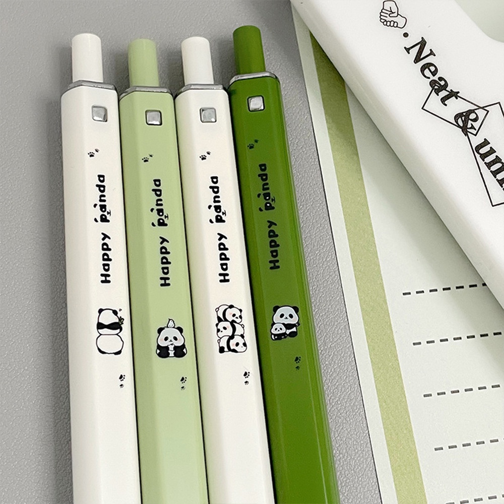 Original panda square pen siêu dễ thương vẻ đẹp cao đẩy bút trung tính trong bút đơn giản bút chữ ký trái tim cô gái bền