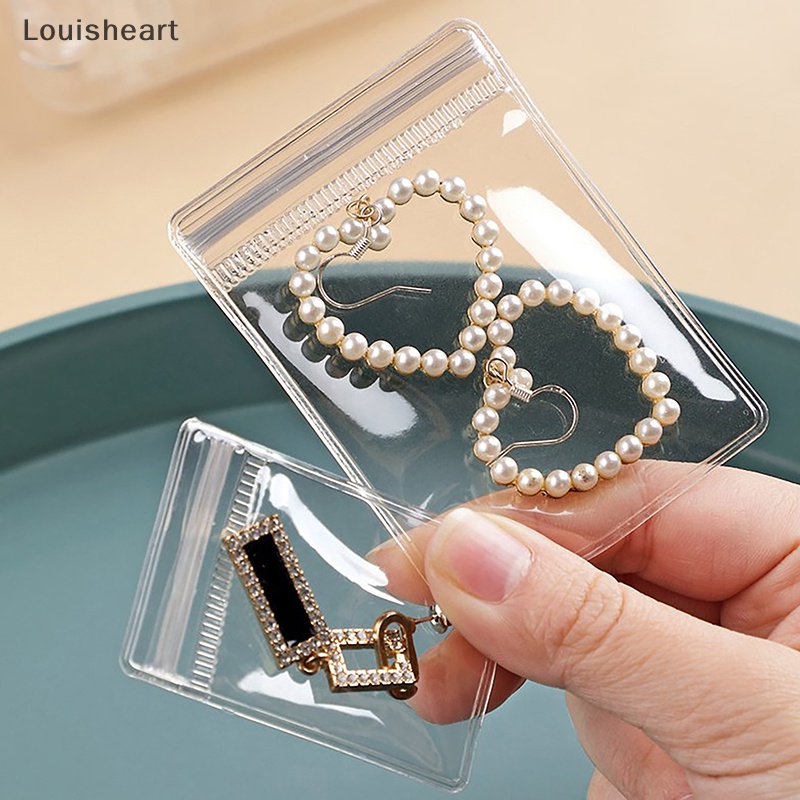 Louisheart 10 cái túi lưu trữ đồ trang sức hộp chống oxy hóa đồ trang sức trong suốt tổ chức cho bông tai vòng cổ vòng đeo tay người giữ nhẫn túi ziplock tfg