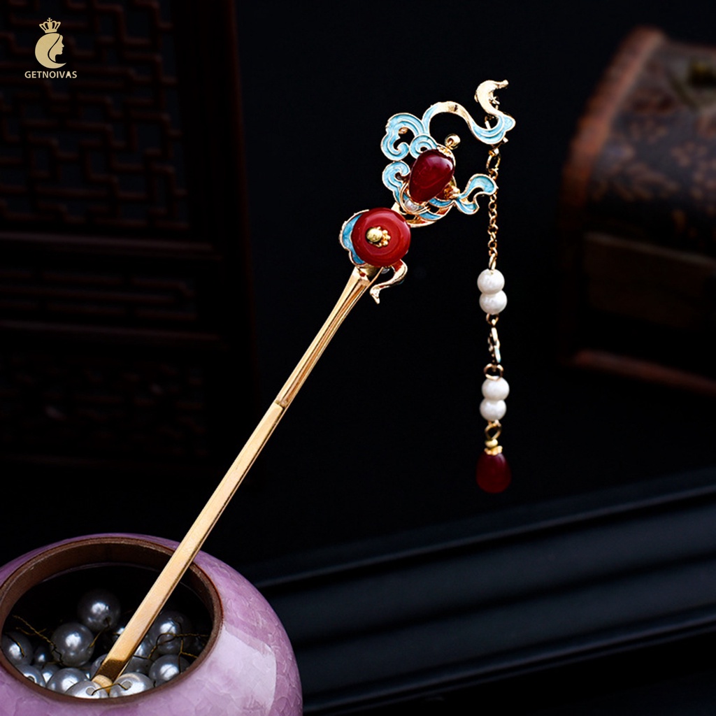 Trâm cài tóc GETNOIVAS tua rua Hán phục handmade dễ phối DIY