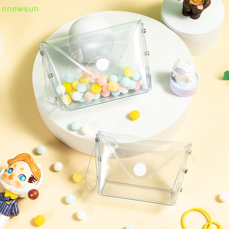 Onewsun phụ nữ ví tiền xu trong suốt khóa đổi tiền túi phụ nữ cô gái túi lưu trữ nhỏ túi đựng tiền xu ví mới