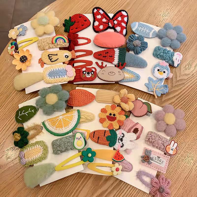 Set 8 Kẹp Tóc Hoạt Hình Dễ Thương Cho Bé Gái