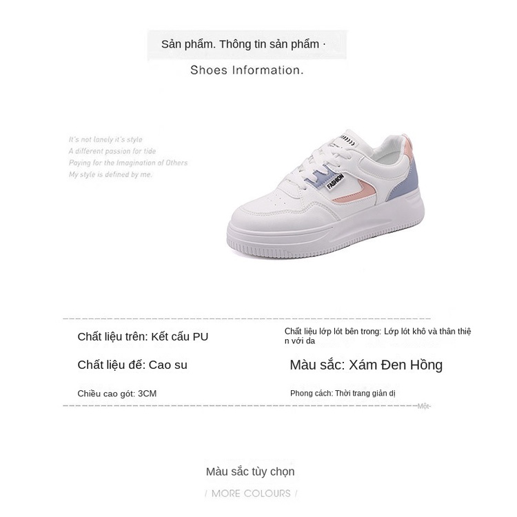 New women's shoes, joker korean casual shoes, round-headed white shoes, platform sports white shoes in 2023, comfortable base.