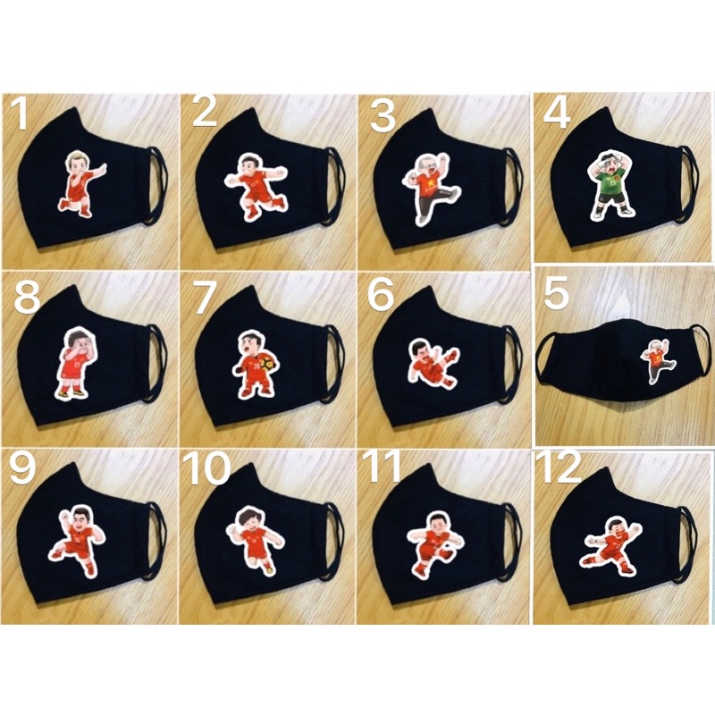 khẩu trang cầu thủ Việt Nam/khẩu trang in đội tuyển cầu thủ Việt Nam