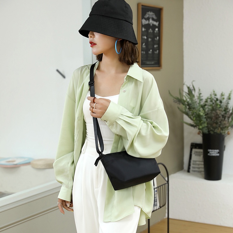 Túi Xách Đeo Chéo Thời Trang Cho Nữ Túi Đeo Chéo nylon Màu Trơn Chống Nước Thời Trang Cho Nữ