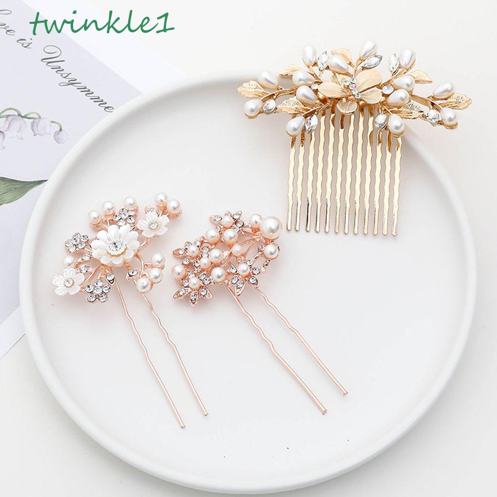 Lược Cài Tóc Năm Răng Đính Hoa Phong Cách Hàn Quốc