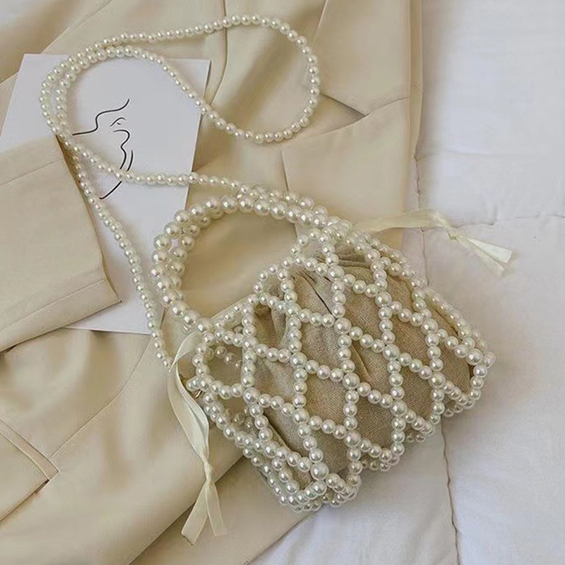 Túi Xách Đeo Chéo Đính Hạt Ngọc Trai Thời Trang Mùa Hè Dành Cho Nữ