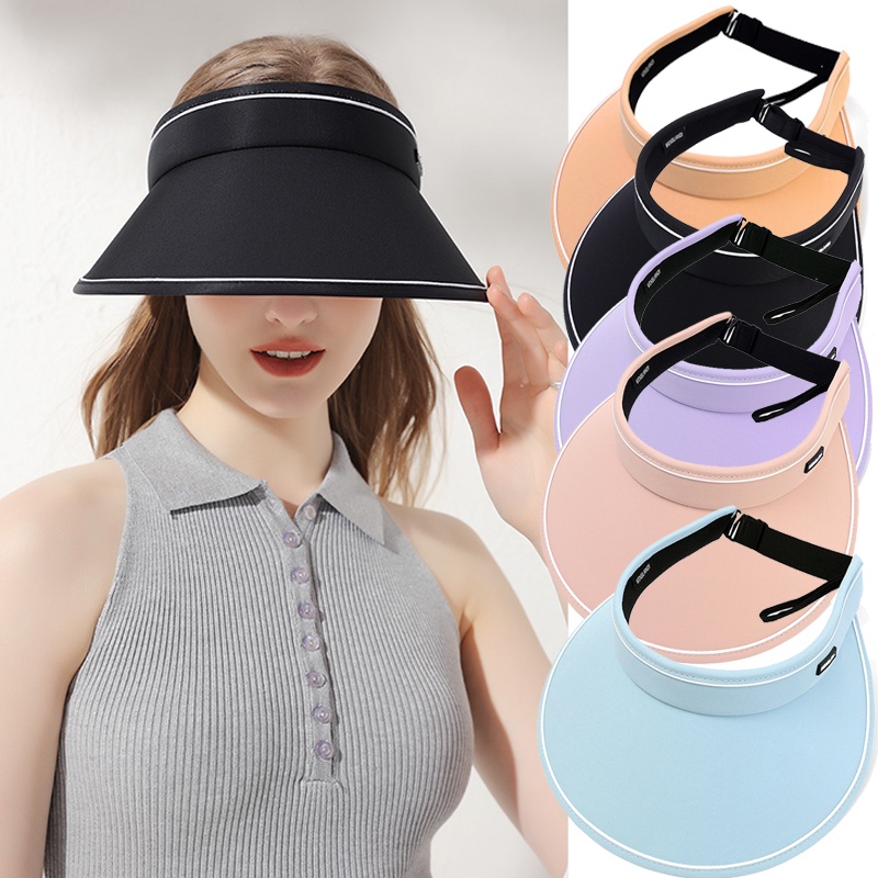 Mũ Chống Nắng Vành Rộng Mềm Mại Thiết Kế Hở Chóp Có Thể Điều Chỉnh Kích Thước