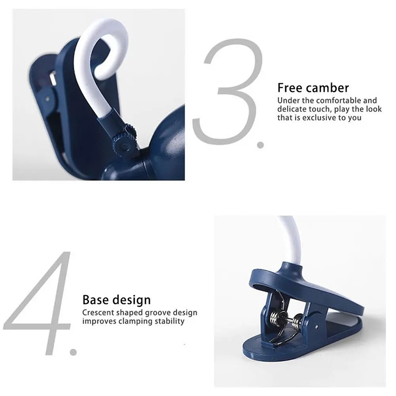 Đèn Bàn Mini Dạng Kẹp Có Thể Xoay Và Bẻ Cong Tự Do Dode JP6