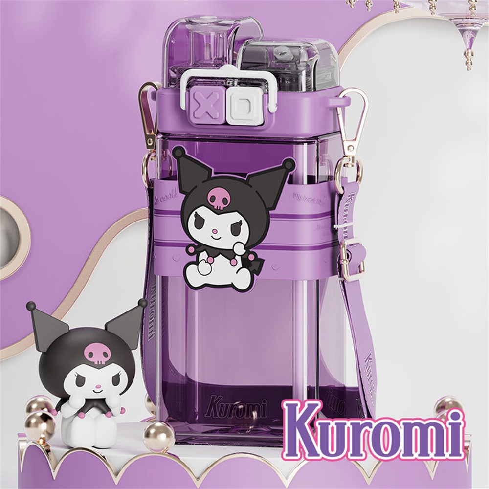 Longtong 520mL Cốc uống nước đôi Sanrio Dung tích lớn Cốc nước Rơm Nữ Vẻ đẹp cao Mở bằng nhựa kín Quà tặng sinh viên Trang chủ