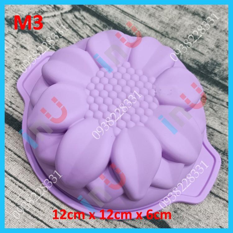 Khuôn silicon mẫu hình hoa hồng, hoa cúc, hướng dương, bánh Charlotte nướng bánh, làm rau câu BSI