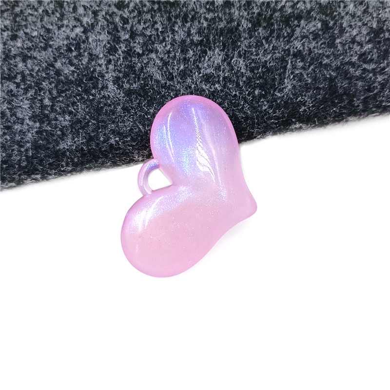 Bộ 5 Hạt Acrylic Hình Trái Tim Có Lỗ Treo Trang Sức Thời Trang DIY