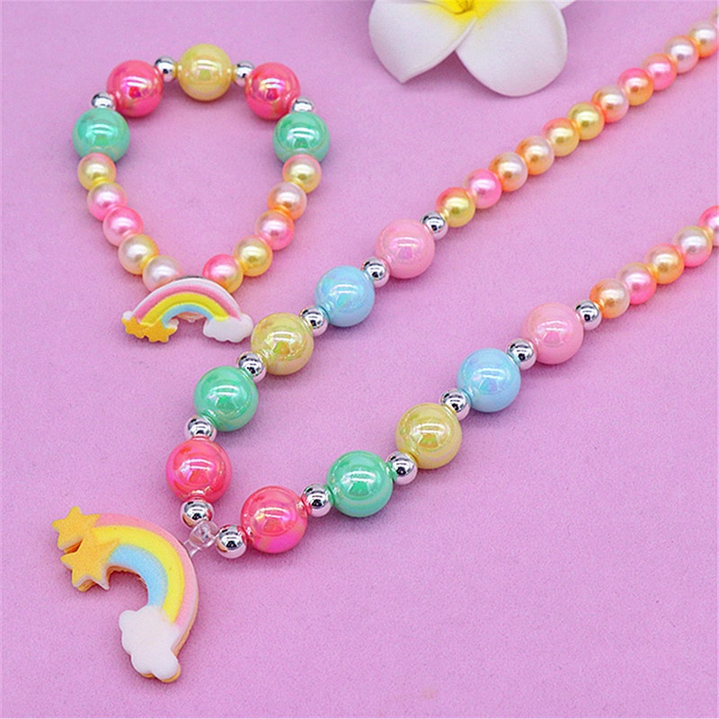 Set 2 / 6 Món Trang Sức Gồm Vòng cổ / Vòng Tay / Nhẫn / Bông Tai Hình Kỳ Lân Dễ Thương Cho Bé Gái