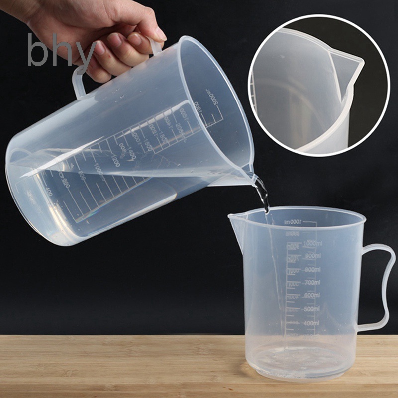 Cốc Đong Bằng Nhựa Trong Suốt Có Tay Cầm Thể Tích 250 / 500 / 2000ML