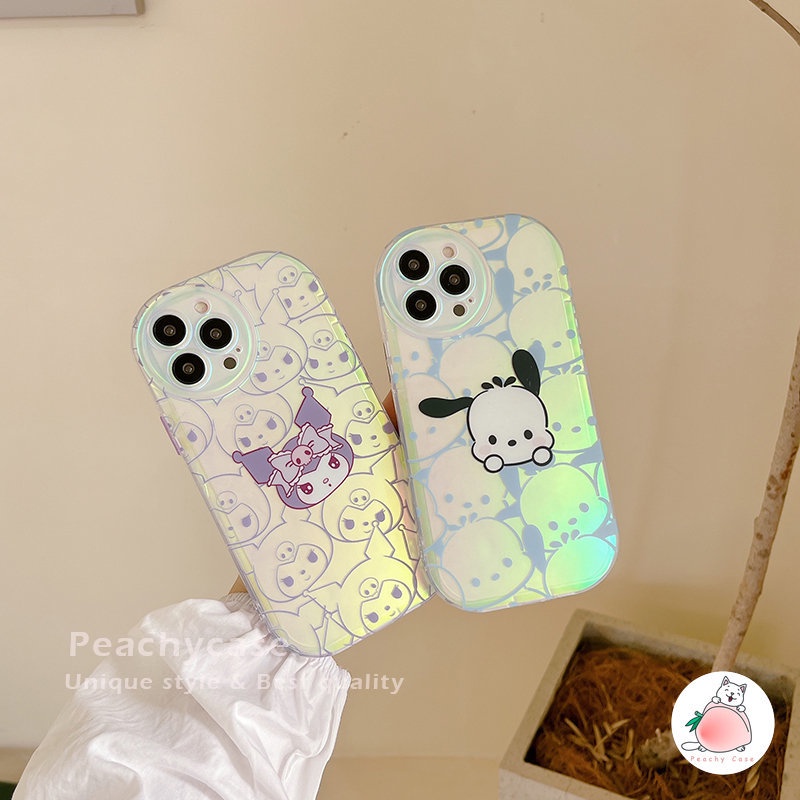 Ốp Điện Thoại TPU Dẻo Màu Laser Họa Tiết Hoạt Hình Chú Chó Dễ Thương Cho iPhone 14 13 12 Pro Max 11