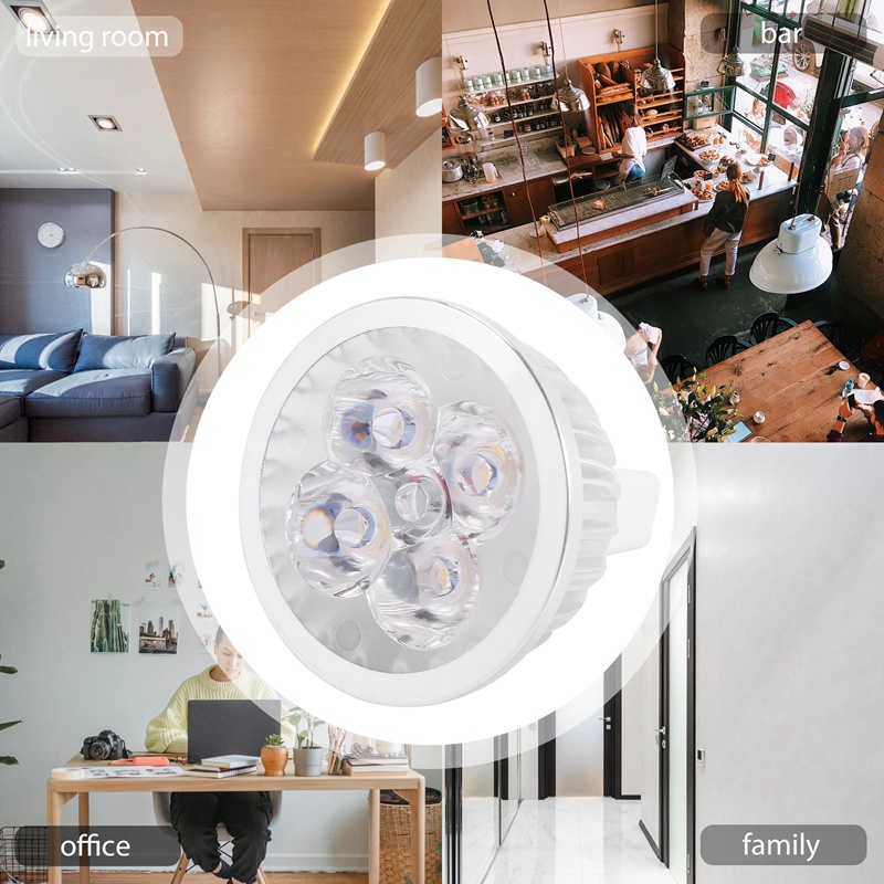 Bóng Đèn LED Ánh Sáng Trắng Ấm 4 * 1W GU5.3 MR16 12V