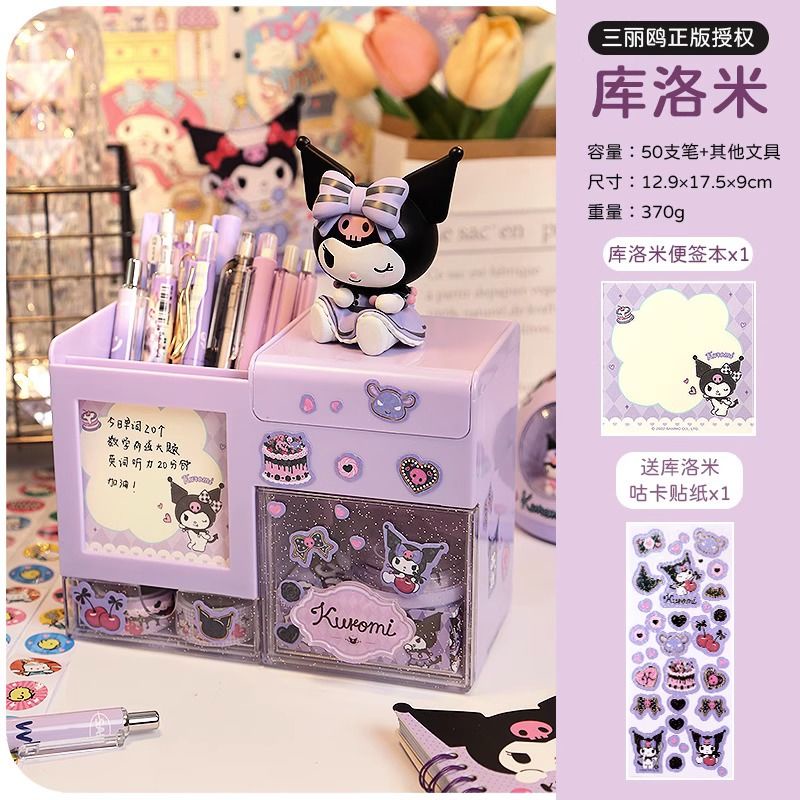 Hộp Đựng Bút Để Bàn Cỡ Lớn In Hoạt Hình Hello Kitty Cinnamoroll / Melody / Sanrio Kuromi Dễ Thương Cho Bé Gái