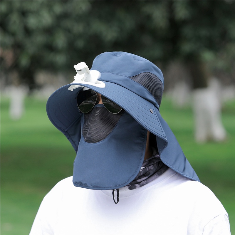 Mũ Bucket Che Nắng Ngoài Trời Kèm Quạt Thời Trang Mùa Hè Hàng Mới Dành Cho Nam Giới