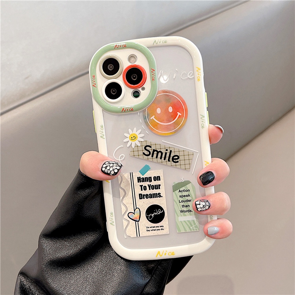 Ốp Điện Thoại TPU Mềm Trong Suốt Họa Tiết Mặt Cười Chống Sốc Chống Bụi Cho IPhone 11 12 13 14 Pro Max