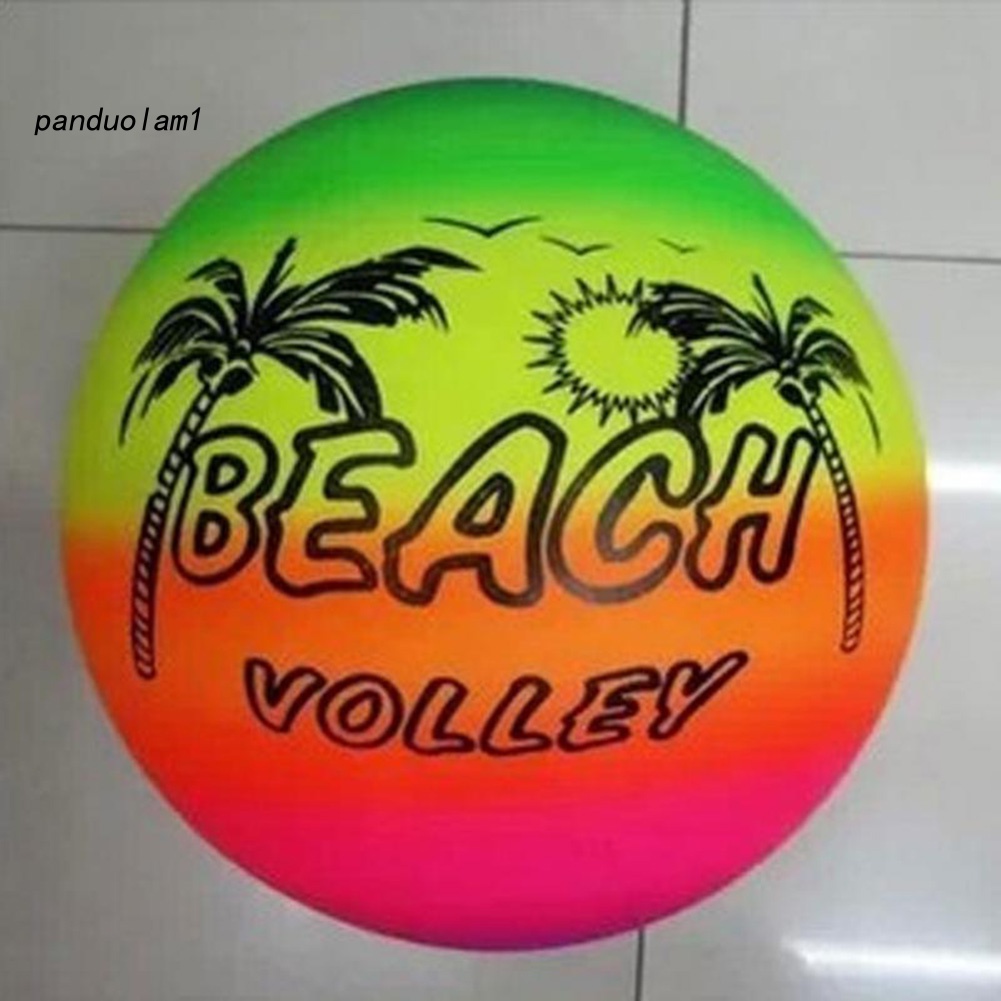Bóng Chuyền Bơm Hơi Màu Cầu Vồng Dành Cho Trẻ Em Chơi Ở Bãi Biển Mùa Hè